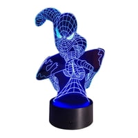 Lelumania - Lampara Ilusion 3D Spiderman De 7 Colores, Base Touch