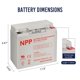 thumbnail image 4 of Batería NPP 12V 18Ah SLA AGM con terminal de tuerca y perno, 4 of 8