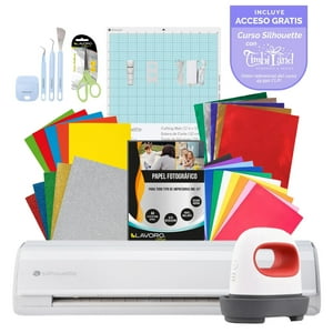 Kit Papelería Silhouette Cameo 5 White + Estampadora Mini
