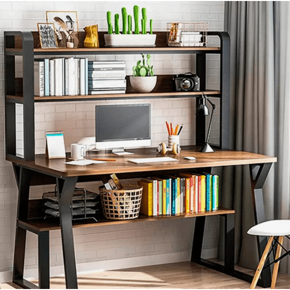 Escritorio moderno con repisas 147x120x60x72