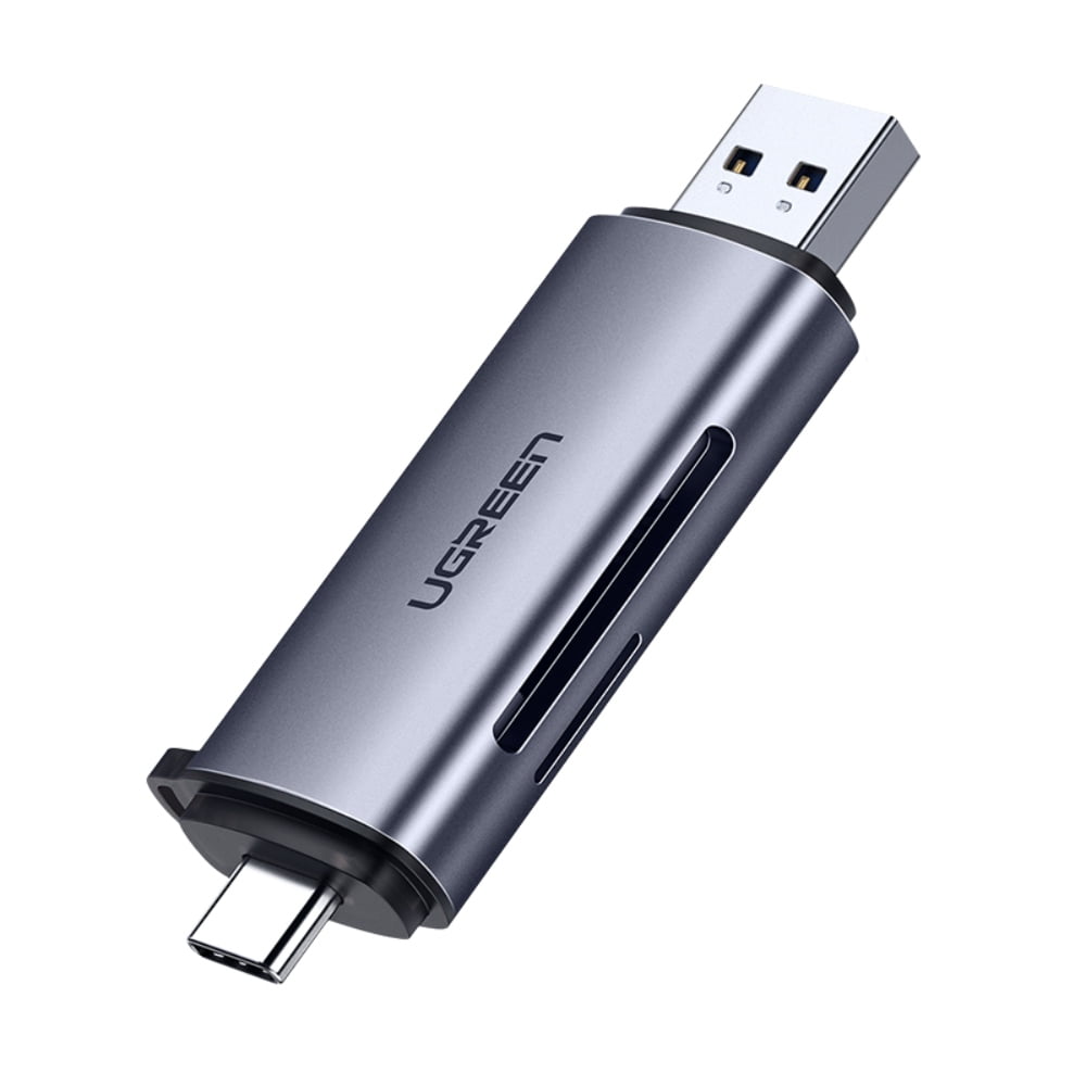 Lector 2en1 Multi-tarjeta De Memoria Usb-c 3.1 (sd/microsd) Aluminio Silver Ugreen Cm184