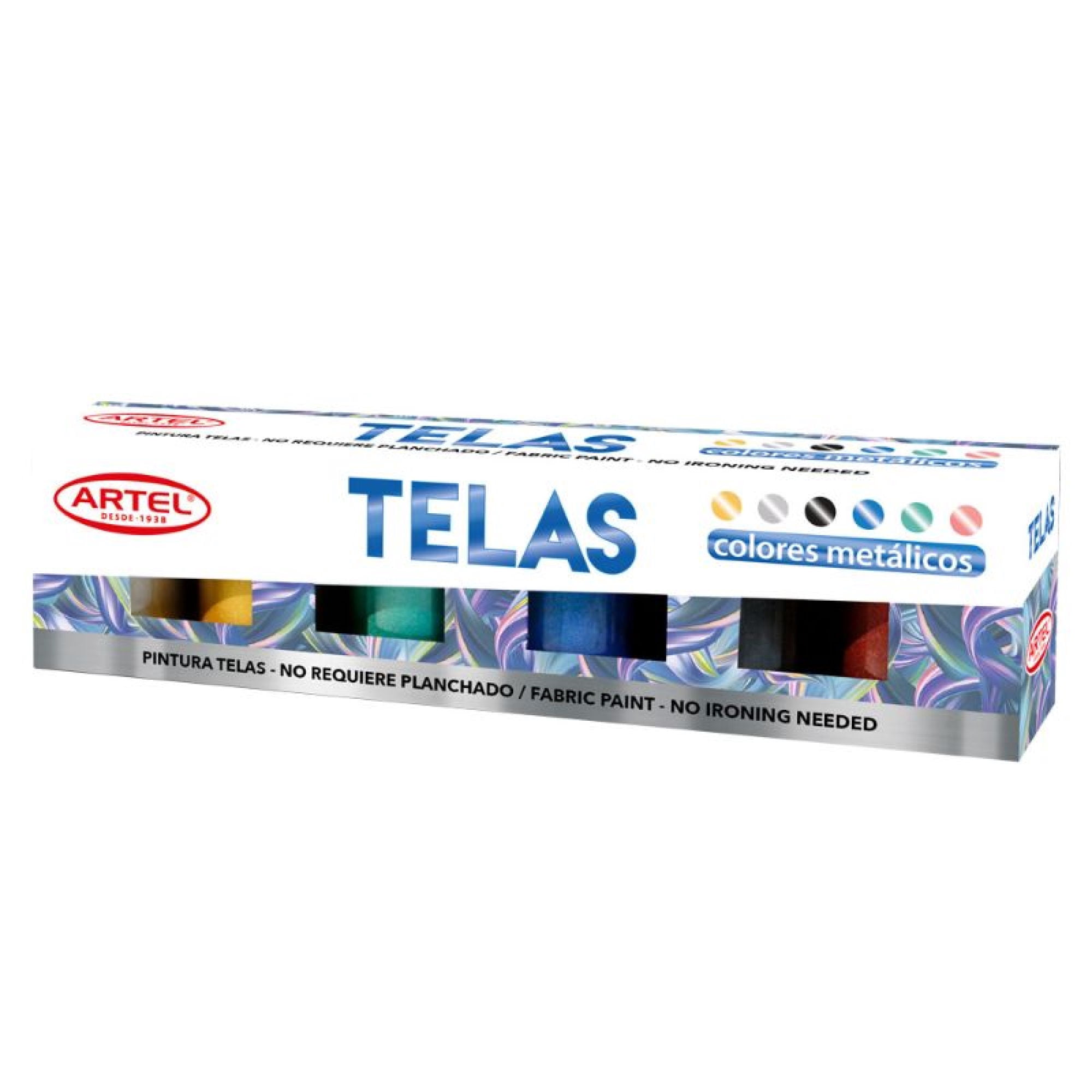 Pinturas Para Telas, Estuche 6 Colores Metálicos 1 Un Artel