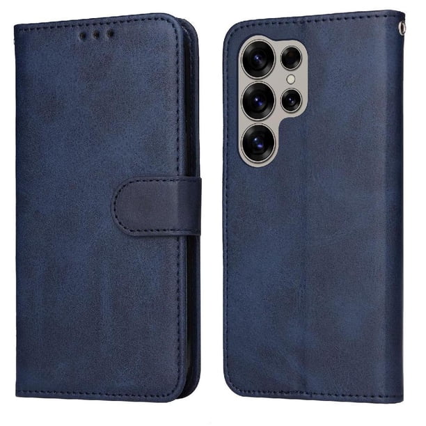 Funda Billetera para Samsung Galaxy S25 Ultra con Porta Tarjetas y Soporte Ajustable Azul