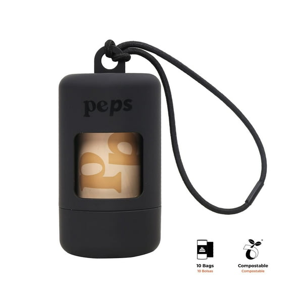 Accesorios Perro Portabolsas Sanitarias + 10 Bolsas Ecologicas Negro, 10 Un