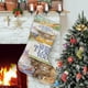 thumbnail image 1 of Adivina Cuánto Te Quiero Tema: Calcetines de Navidad, fino lino blanco para colgar en escaleras y chimenea, decoración navideña para el hogar, regalo de Navidad. 45cm × 32cm, 1 of 5