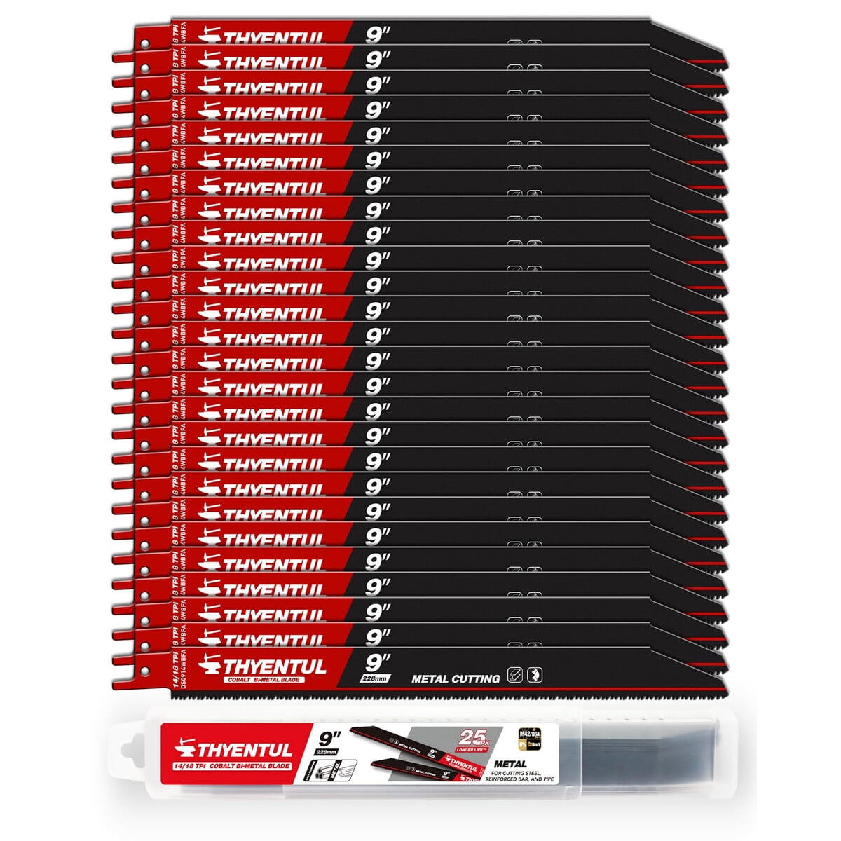 Set 25 Hojas Sierra Sable Thyentul 9 1418tpi M42 Metal