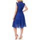 thumbnail image 3 of INSPIRE CHIC Vestido de Chifón sin Mangas para Mujer con Cintura Fruncida y Estrellas Metálicas Doradas para Fiesta Azul Real Talla L, 3 of 6