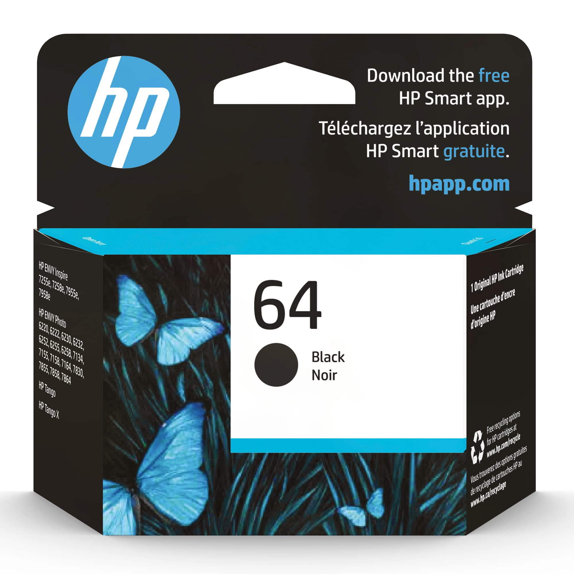 Cartucho De Tinta Hp 64 Negro Original | Rendimiento De 200 Páginas