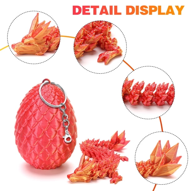 Huevo De Dragón 3D Con Dragón Articulado – Juguete Imprimible En PLA Con Efecto Láser Degradado, Decoración Y Alivio De Estrés, Regalo Fantástico Para Niños Y Adultos