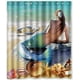 thumbnail image 1 of Cortina de ducha con diseño de sirena, juego de cortinas de baño con ganchos, tamaño 60 x 72 pulgadas, 1 of 3