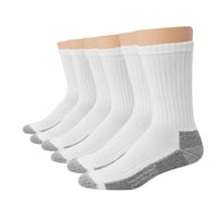 Calcetines De Trabajo Socks Hanes Crew Para Hombre, Paquete De 6 Pares, Blancos