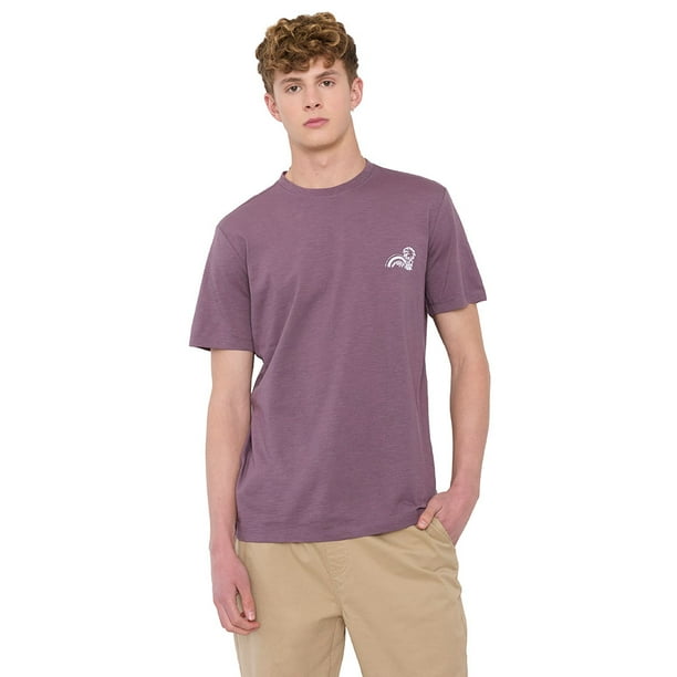 Polera Hombre Slub Bordado Rider Rosado Corona