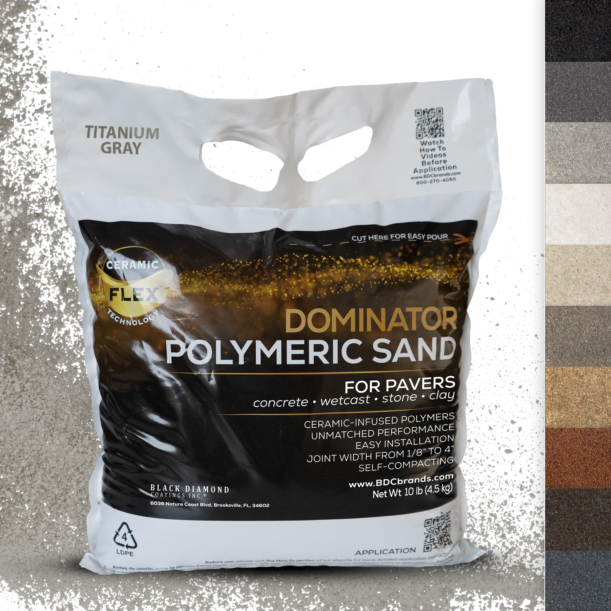 Arena Polimérica Dominator Gris Titanio 4-10 Kg Ceramic Flex