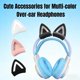 thumbnail image 4 of Auriculares TABKSOLA con decoración de orejas de gato - Lavables - Blanco, 4 of 7