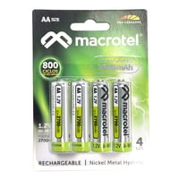 Pilas Recargables Macrotel Aa 2700Mah Pack De 4