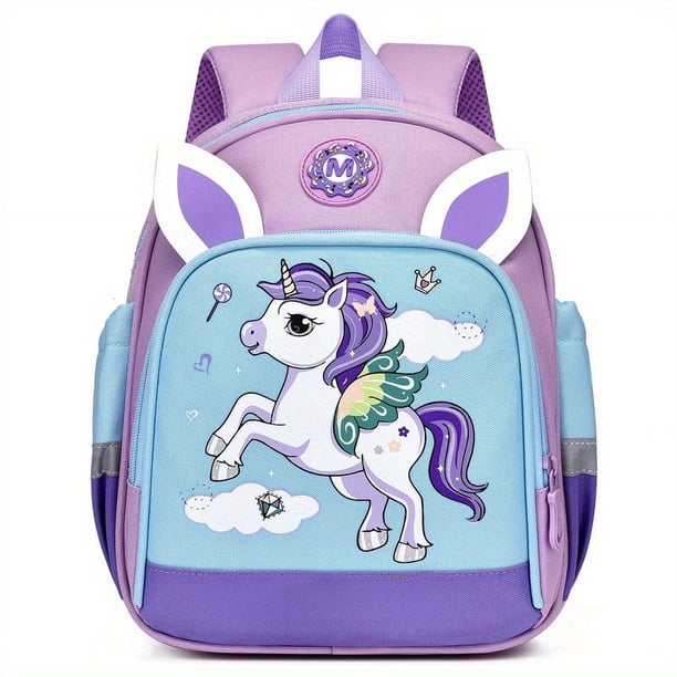 Children's Cartoon Schoolbags Lightweight Cute Excavator Unicorn Backpack For Kindergarten Boys Girls