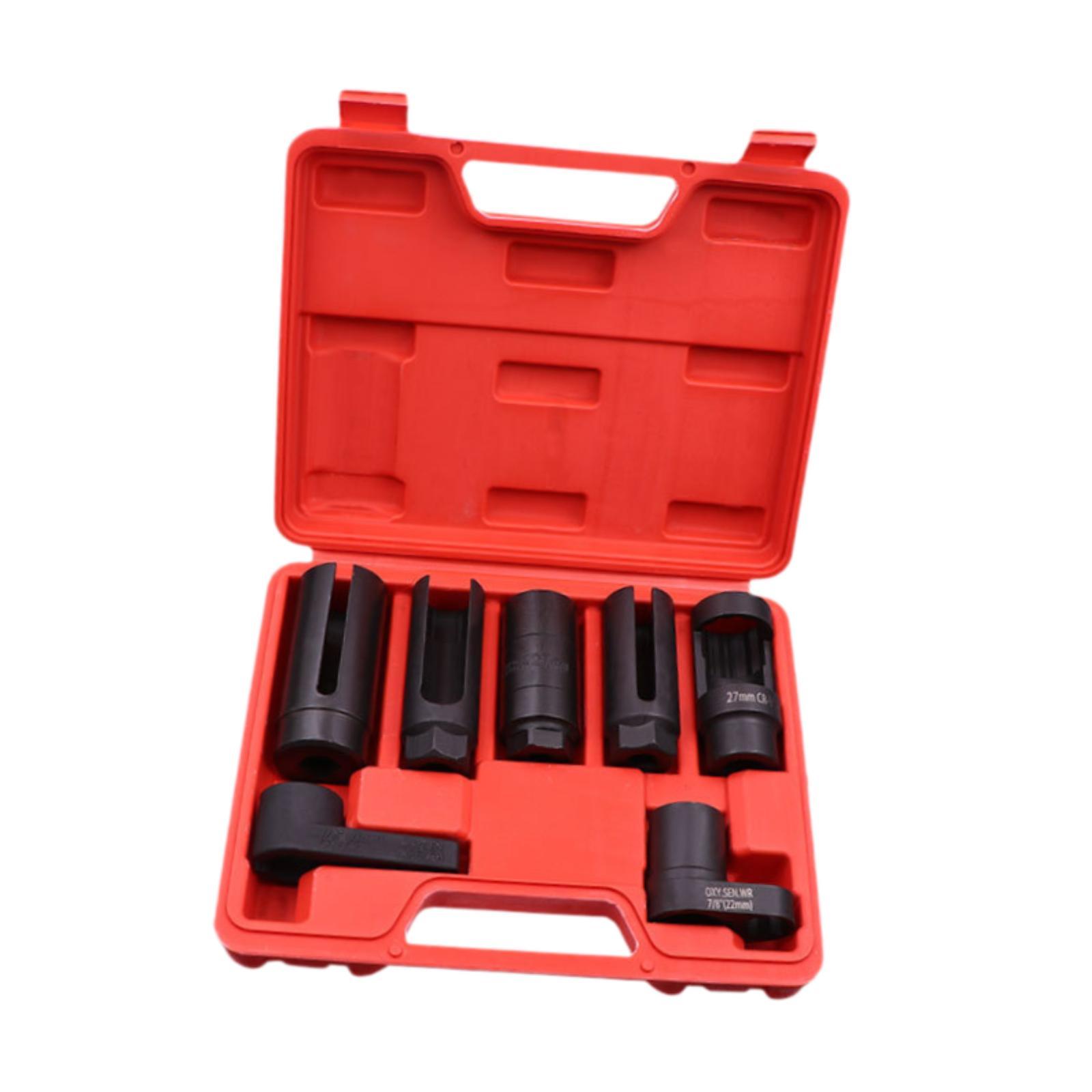 Magideal - Juego De Llaves O2 De Presión De Aceite Para Coche, Herramienta De Instalación, Acero De Aleación Multifuncional Con Estuche De Transporte, Extractor