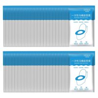 Magideal - 50X Funda Desechable Para Asiento De Inodoro, Accesorio De Viaje, Almohadillas Elásticas, Cojín, Portátil, Impermeable, Para Baños Públicos De Hoteles