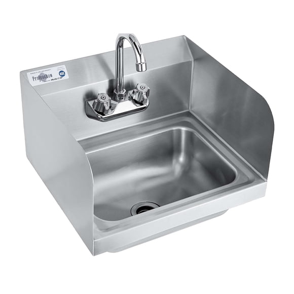 Lavamanos Sink Profeeshaw, de acero inoxidable, montaje en pared, 17 x 15 cm