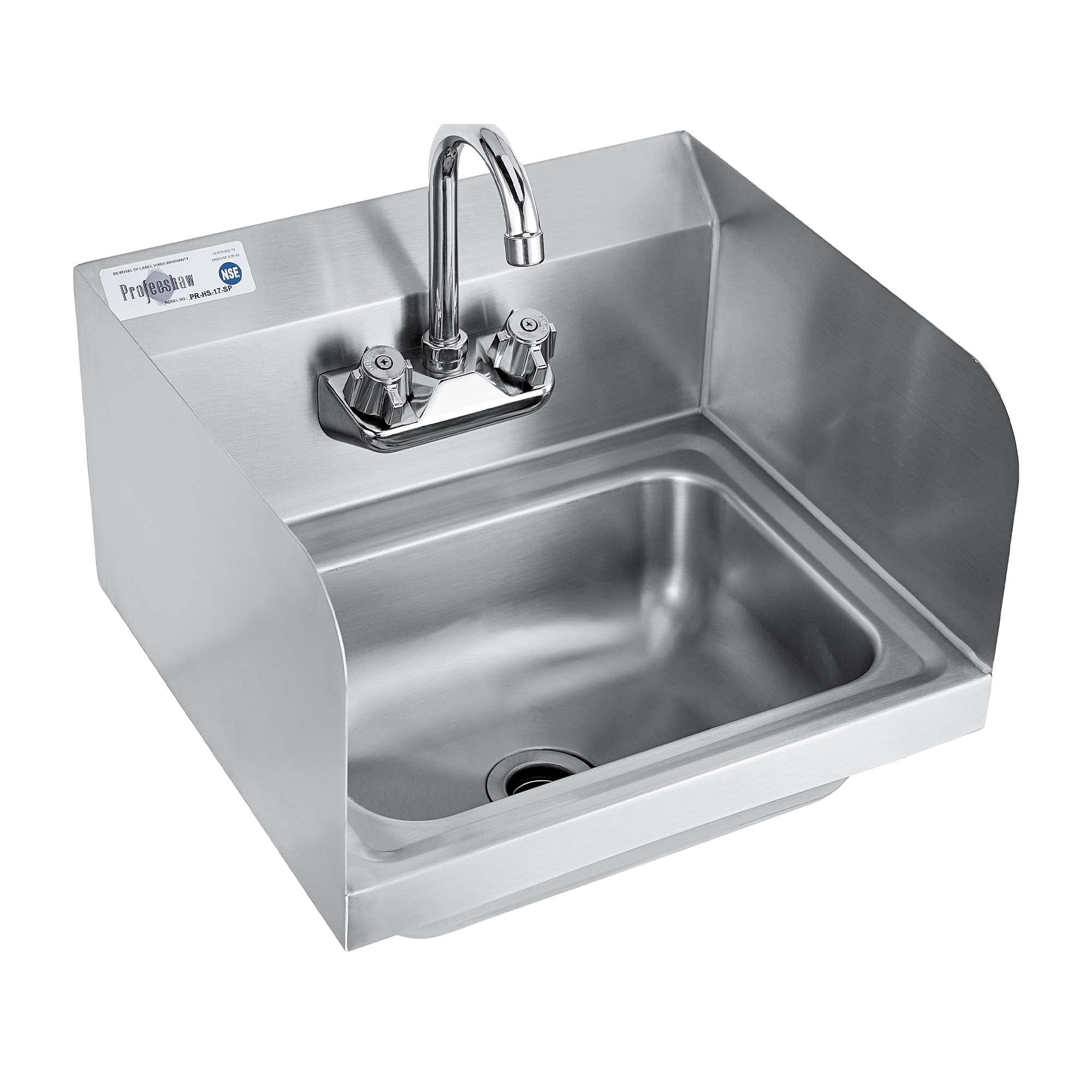 Lavamanos Sink Profeeshaw, De Acero Inoxidable, Montaje En Pared, 17 X 15 Cm