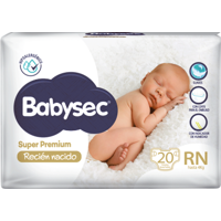 Pack X4 Pañales Babysec Recien Nacido