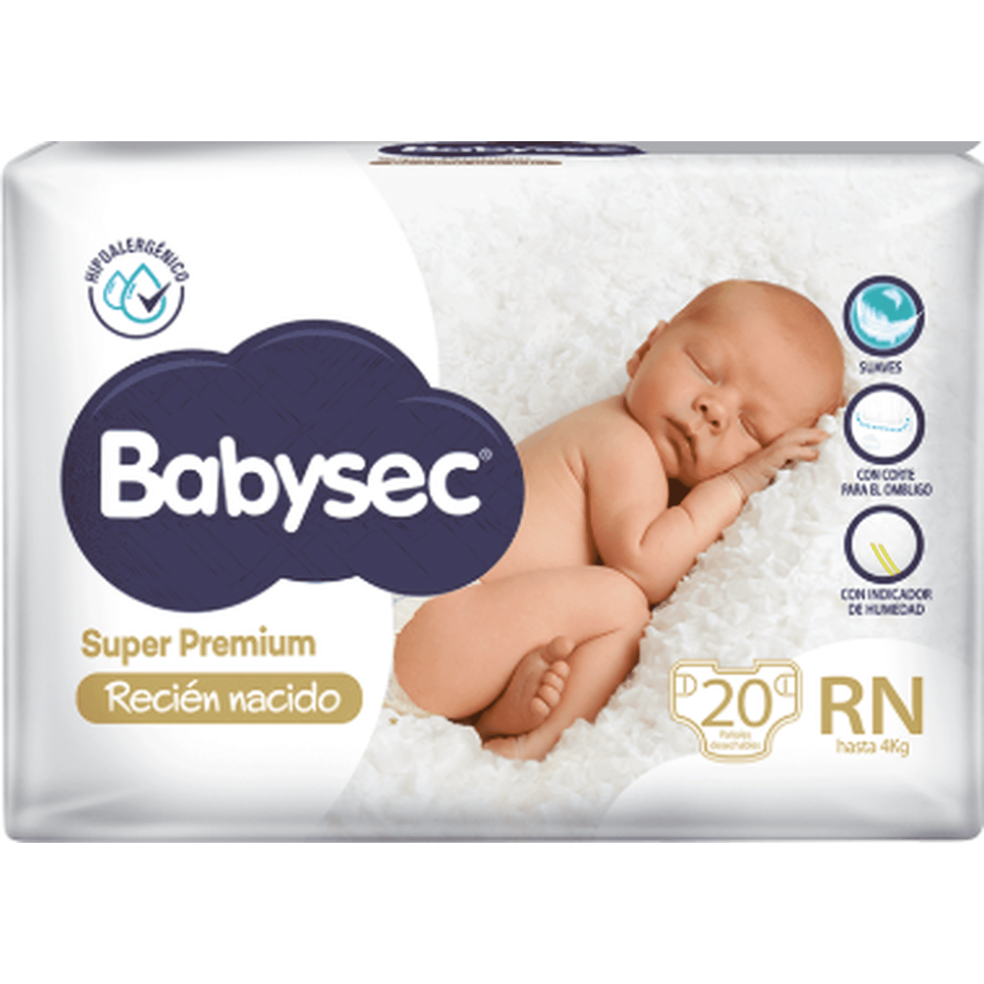 Pack X4 Pañales Babysec Recien Nacido