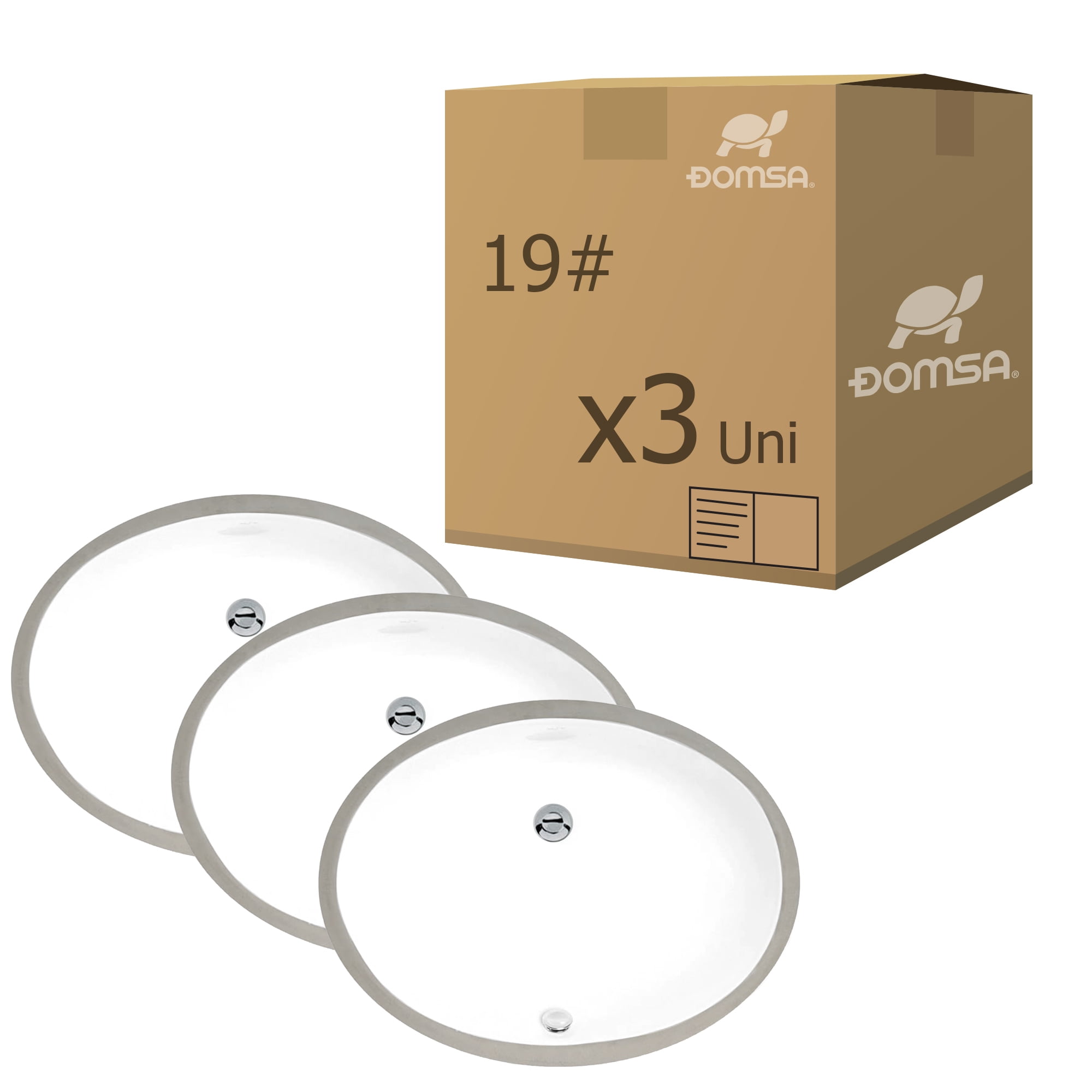 Domsa - Pack 3 Lavamanos Bajo Cubierta 49x38x18 Cm