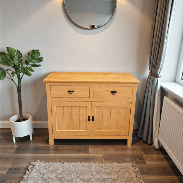 Aparador Buffet "Essential" Mueble de Madera Artesanal - Natural - 100x40x90 cm