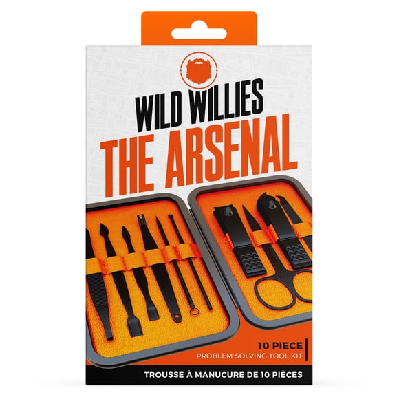 Set Manicura Pedicura Wild Willies Arsenal 10 Piezas de Acero Inoxidable