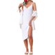 thumbnail image 2 of INSPIRE CHIC Camisón de Encaje sin Mangas para Mujer, Vestido de Dormir Suave con Escote en V y Abertura Lateral para Descanso y Hora de Dormir, Talla S Blanco, 2 of 6