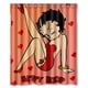 thumbnail image 1 of Cortina de ducha rosa Betty Boop, juego de cortinas de baño con ganchos, tamaño 66 x 72 pulgadas, 1 of 3