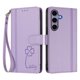 thumbnail image 3 of Funda Cartera Trébol para Samsung Galaxy S24 con Ranuras Tarjetas y Carga Inalámbrica Morado claro, 3 of 6