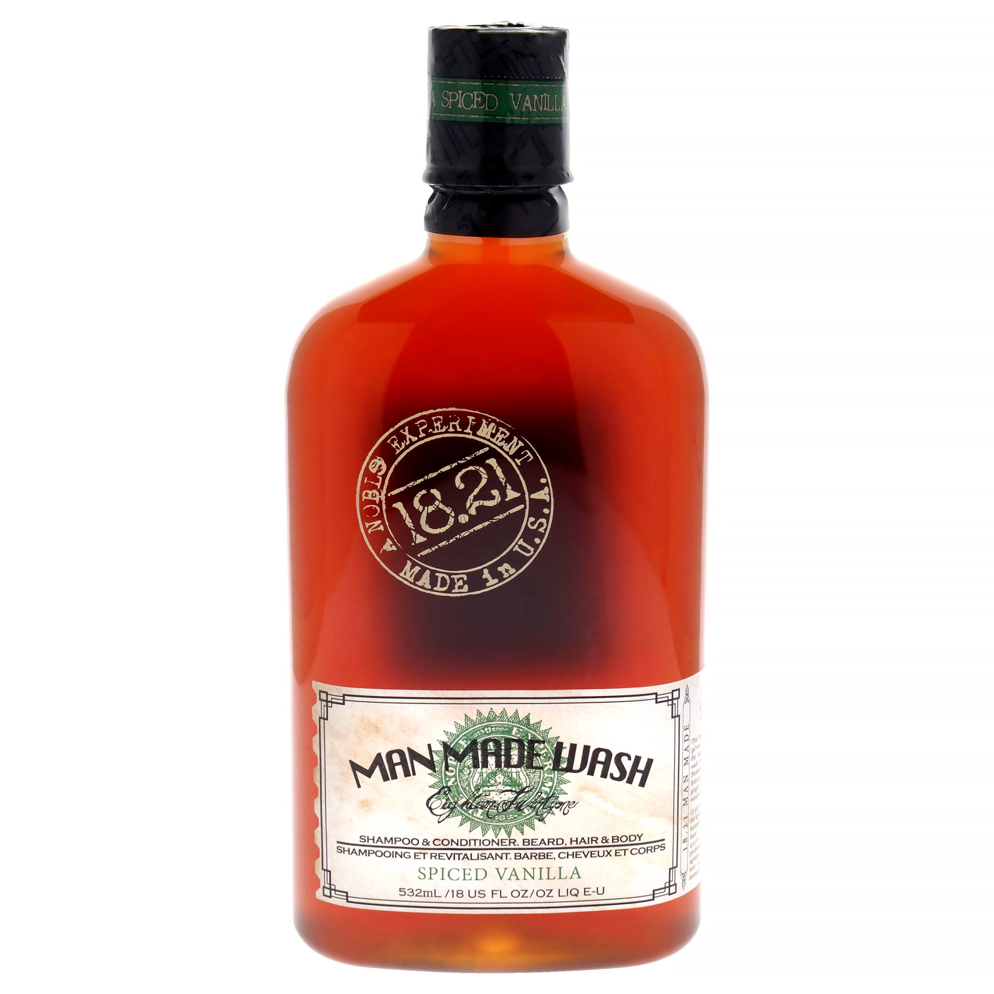18.21 Man Made - -in- Champú Man Made Wash - Vainilla Especiada De Man Made Para Hombre - Acondicionador Y Gel De Baño