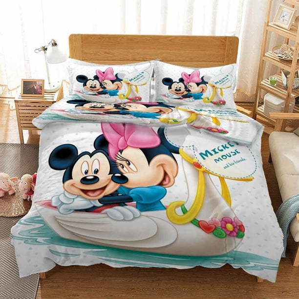 Duck Doll Mouse Duvet Quilt Covers Pillow Case Bedding Sets3-Piece Bedding Set (1 Duvet Cover + 2 Pillow Shams)