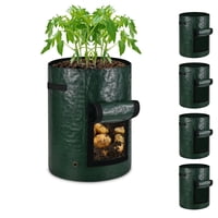 Xusx111 - Bolsas De Cultivo De Patatas Bolsas De Cultivo De 5 Paquetes, Plantadores De Tela Pesada Con Ventana De Cosecha, Ideal Para Cultivar Tomates, Verduras Y Frutas En El Jardín
