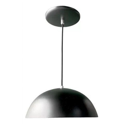 Genérico - Lámpara Colgante Techo Moderna Media Esfera Negro Jhn