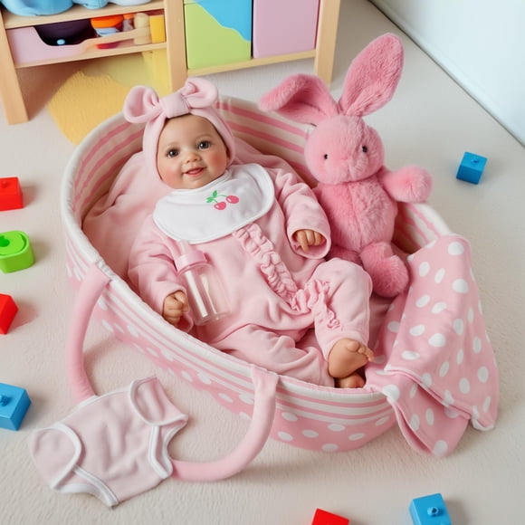 Set de Ropa para Muñecas Babeside 43 a 56 cm con Capazo