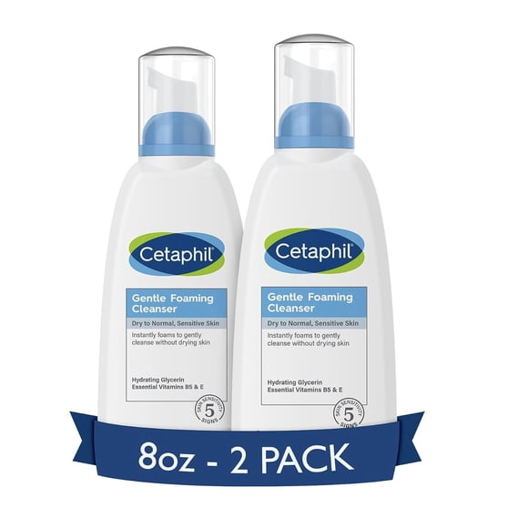 Limpiador Cetaphil, sin aceite, suave y espumoso, 240 ml, seco a normal