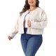 thumbnail image 4 of Chaqueta bomber de talla grande para mujer de Agnes Orinda, chaquetas cortas de un solo pecho, manga larga, abrigo casual con bolsillos 1X albaricoque, 4 of 5
