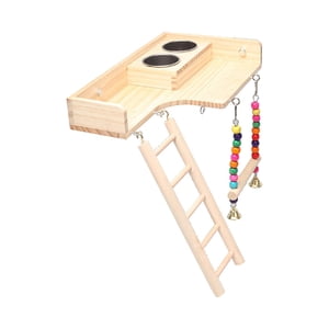 Ioensy - Accesorio De Plataforma Interactiva De Juguete De Escalera De Madera Para Patio De Juegos De Loros Y Pájaros Para Mascotas