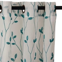 Masel - Set 2 Cortinas Velo Bordado Teresita 1.40 X 2.25 Turquesa