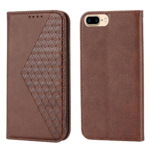 Funda Flip Foxdock Para Iphone 6 Plus , Estilo Billetera Con Diseño Rombo, Correa De Mano Y Soporte, Uso Diario