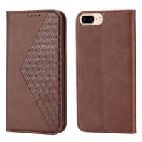 Funda Flip Foxdock Para Iphone 6 Plus , Estilo Billetera Con Diseño Rombo, Correa De Mano Y Soporte, Uso Diario
