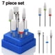 thumbnail image 1 of Juego de 7 brocas de cerámica para uñas, profesionales, para quitar cutículas de gel acrílico, de diamante, para manicura y pedicura, ideal para uso en salón de belleza en casa, ideal como regalo, 1 of 8