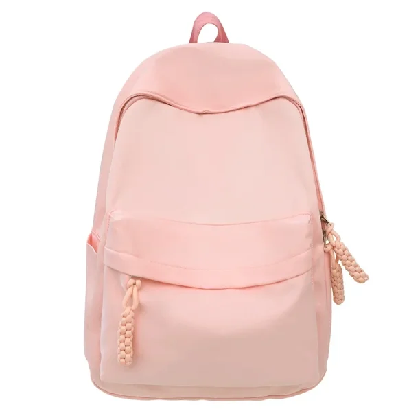 High Capacity Simple Solid Waterproof Nylon School Bag Mahua Zipper High Quality Backpacks 2024 Hot Sale Bags for Girls and Boys