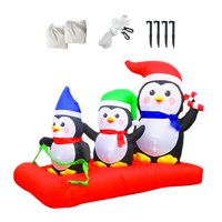 Magideal - Pingüino Navidad Inflable Decoraciones Césped Hogar Al Aire Libre Iluminar Pingüino
