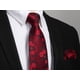 thumbnail image 3 of Corbata HISDERN rojo burdeos con diseño floral de seda, 8,5 x 150 cm, 3 of 9