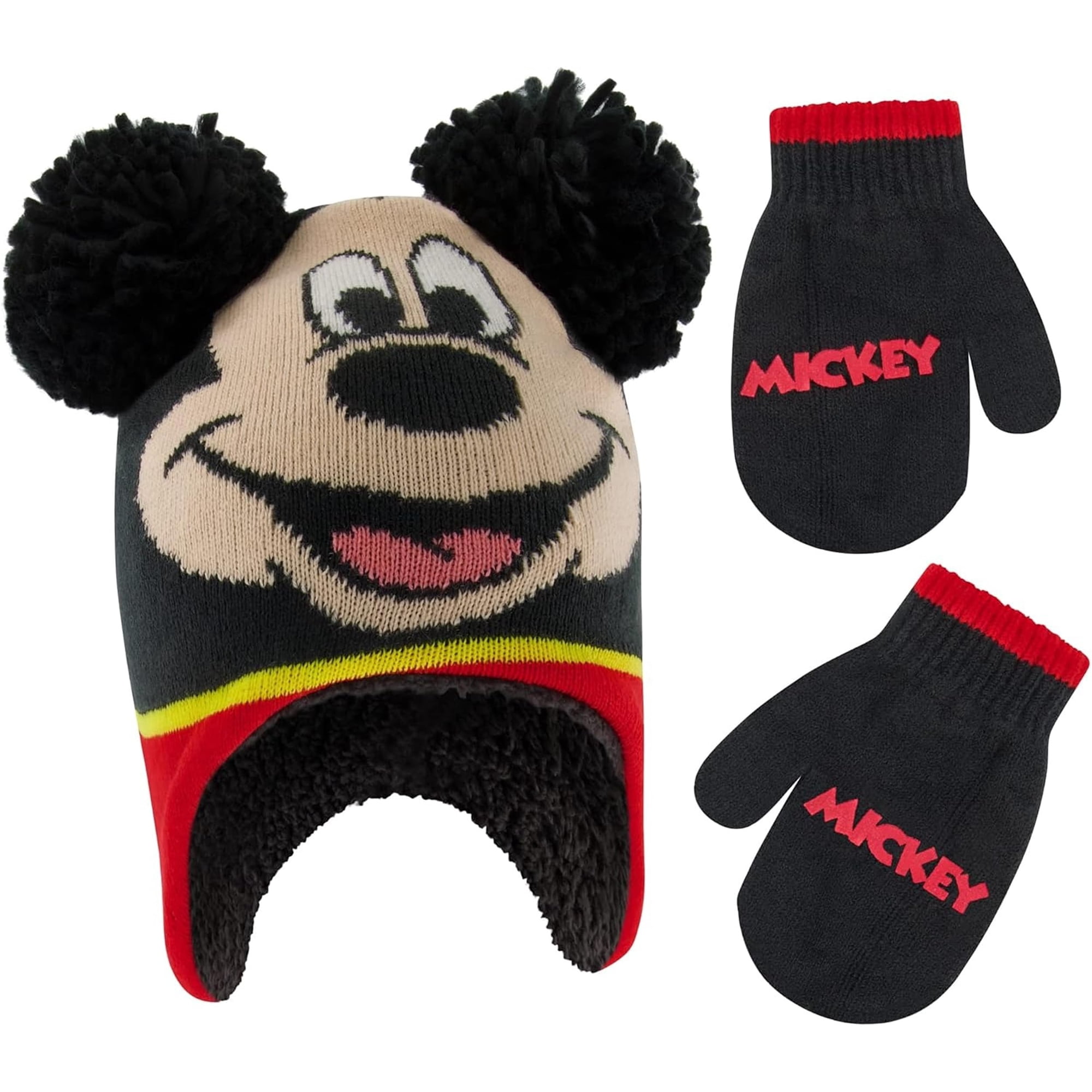 Set De Gorro Y Guantes De Invierno Para Niños Mickey Mouse De Disney