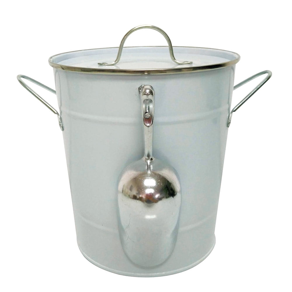 Homewell - Hielera Metal Doble Pared Con Cuchara Y Tapa