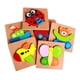 thumbnail image 1 of Thicken Wooden Animal And Vehicle Puzzles For Toddlers 1 2 3 Years Old, Boys And Girls Educational Toys Gift, Bright Vibrant Color Shapes, 1 of 3